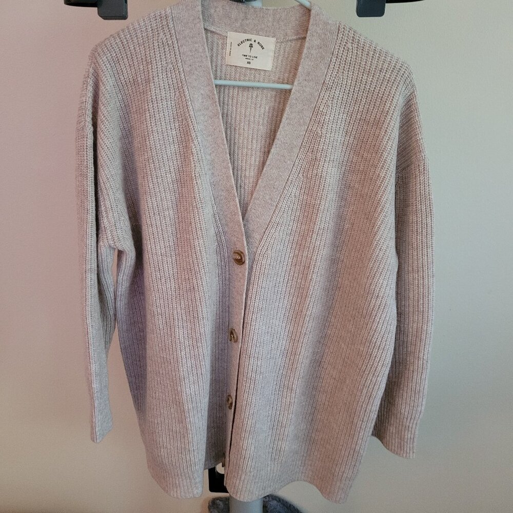 Electric & Rose Everyday Cardigan in Oatmeal Heather - Picture 6 of 14